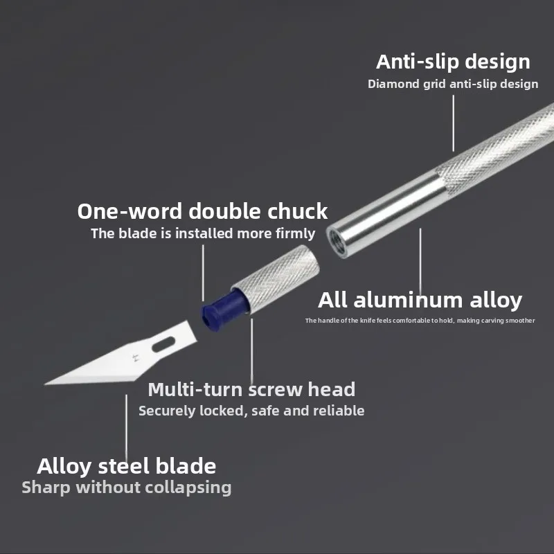 13 pcs Aluminum Alloy Carving Knife Tool Set - Perfect For Paper-cut, Handcraft & Model Making