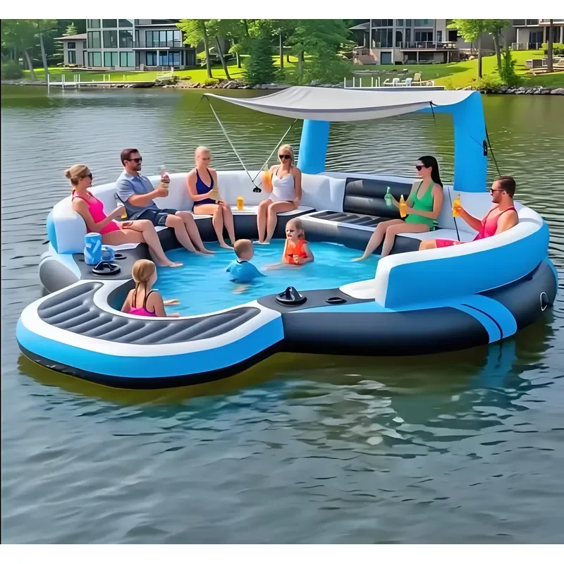 New Arrival Amazing Design Water Party Inflatable Floating Island for Family