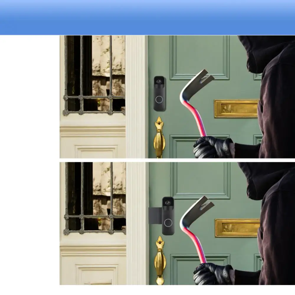 حامل تثبيت لباب الفيديو الحلقي ، حلقة باب مريحة ضد السرقة ، بدون مثقاب ، جرس باب سريع قابل للتعديل ، 1: 10: 2