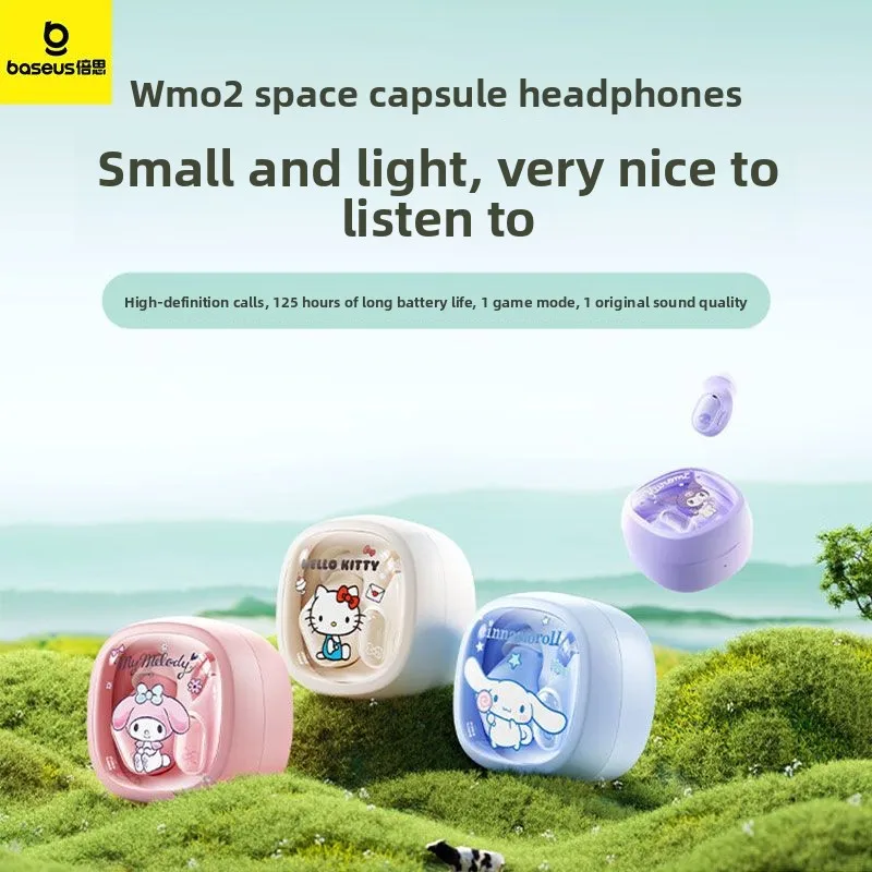

BASEUS WM02 Bluetooth Earphones Sanrio Authorized Wireless in Ear Noise Reduction Long Range Mini Universal Edition