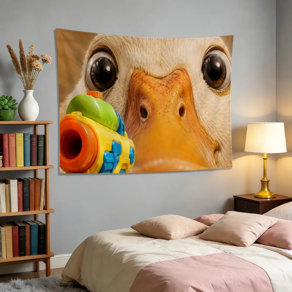 Meme Funny Duck Tapestry Banner For College Dorm Bedroom Outdoor Living Room Wall Art Decor Party