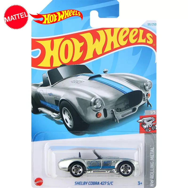 24K Original Hot Wheels Car Shelby Cobra 427 S/C Toys for Boys 1/64 Diecast Alloy Model Vehicles Rolling Metal Collection Gift