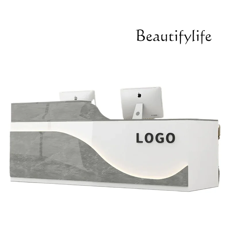 X Korean Salon Reception Desks Store Simple Bar Counter Cashier Counter Desk Modern Design Enclosed Empfangtheke Terrace Furnit