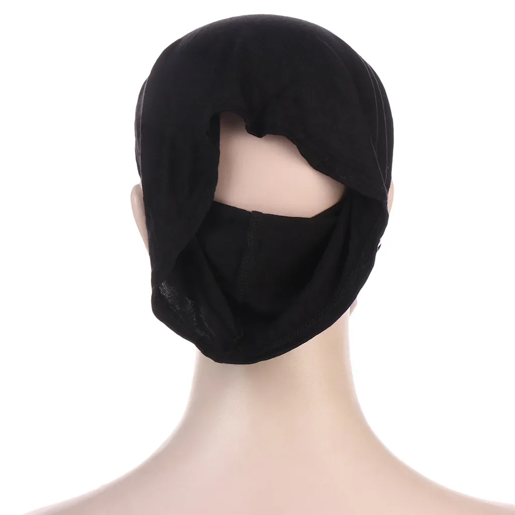 Modal fronte croce Hijab interno musulmano per le donne cappello con cofano turbante con foro per l'orecchio elastico copricapo accessori per abbigliamento islamico