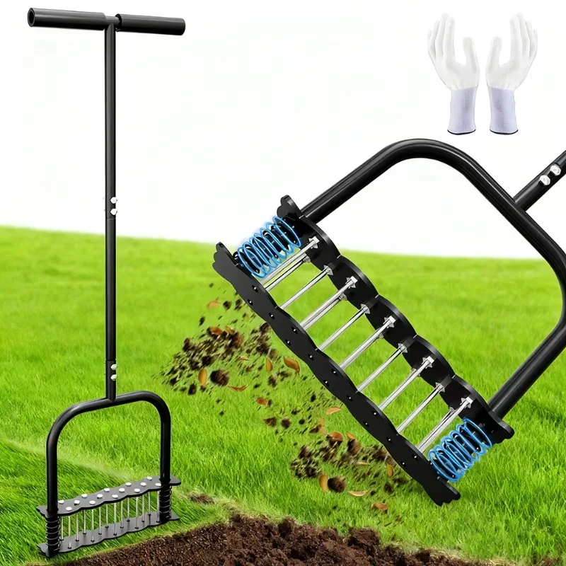 Soil Turning Device Lawn AeratorSpike Manual Tool Lawn Soil Loosening Device Courtyard Lawn Aerator