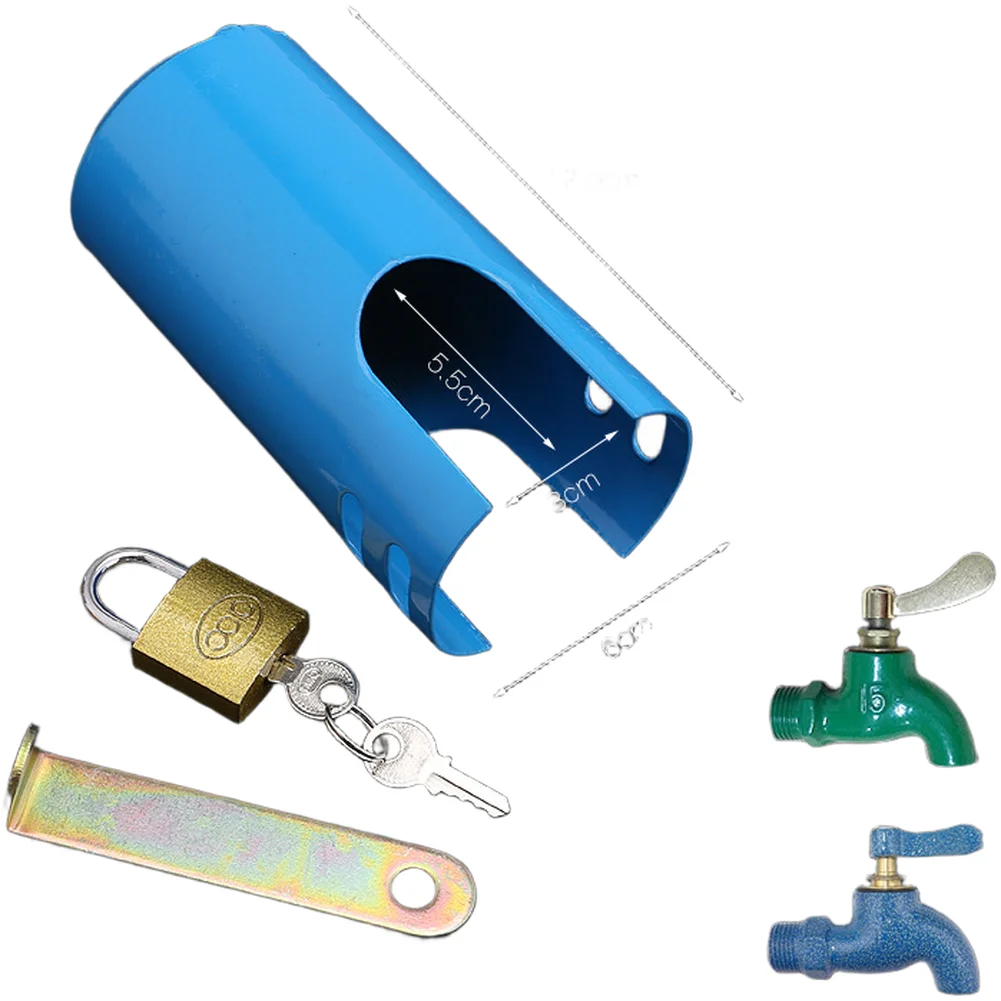 For Outdoor Faucets Faucet Lock Yellow,Blue,Silver Security Lock Iron Construction Core Locking Mechanism Standard Fit