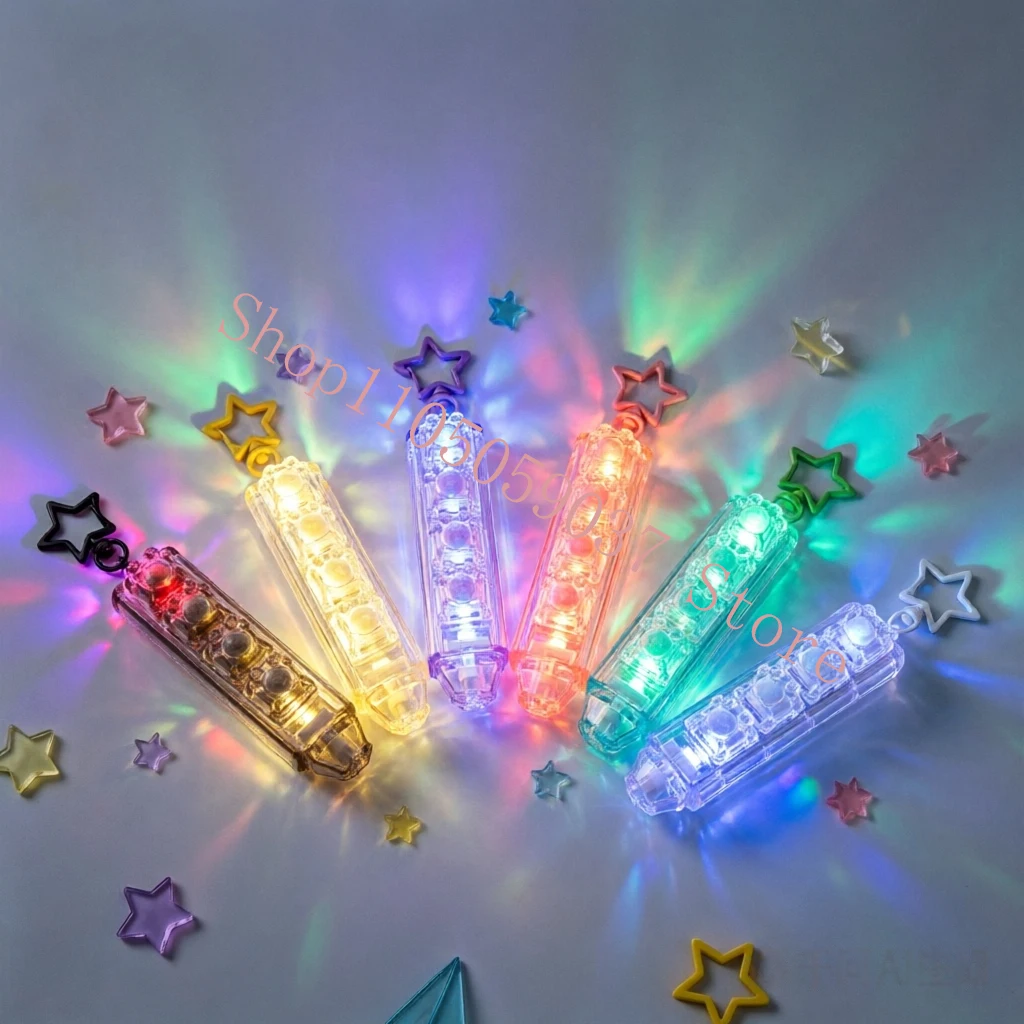 Colorful crystal cat paw five key handheld stress release button LED keycap keyboard keychain