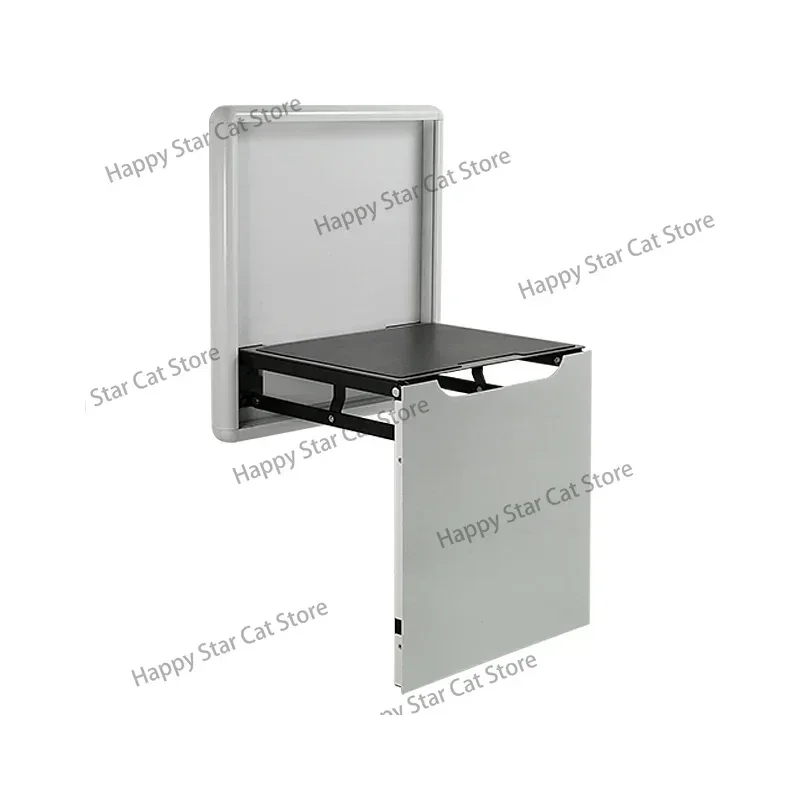 Ultra Thin Wall Mounted Convenient Aluminum Alloy Folding Shoe Changing Stool, Light Luxury Household Shoe Cabinet