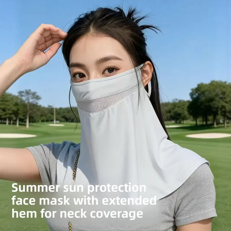 Women Summer UV Protection Sunscreen Mask Shawl Neck Cover Breathable Cycling Outdoor Sunshade Elastic Lightweight