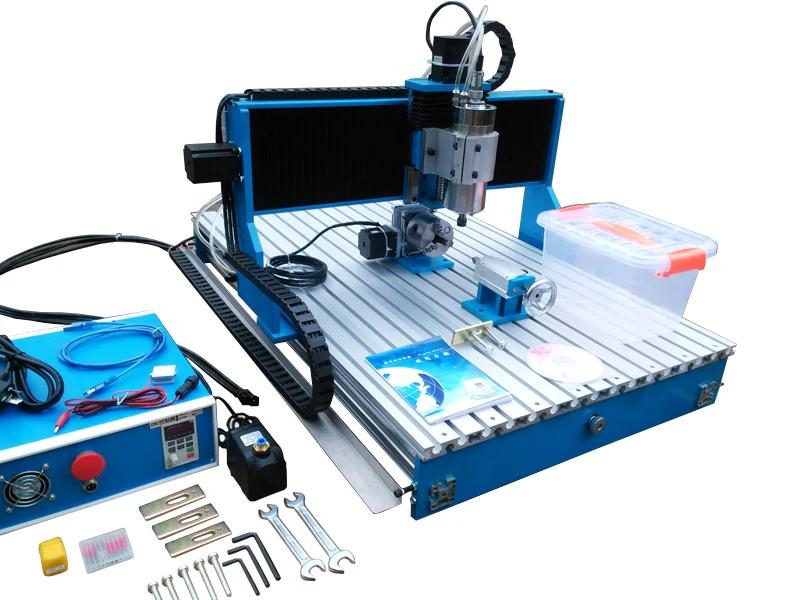 4 axis 6040 1.5KW Linear Guide Rail USB CNC router Engraving Drilling and Milling Machine