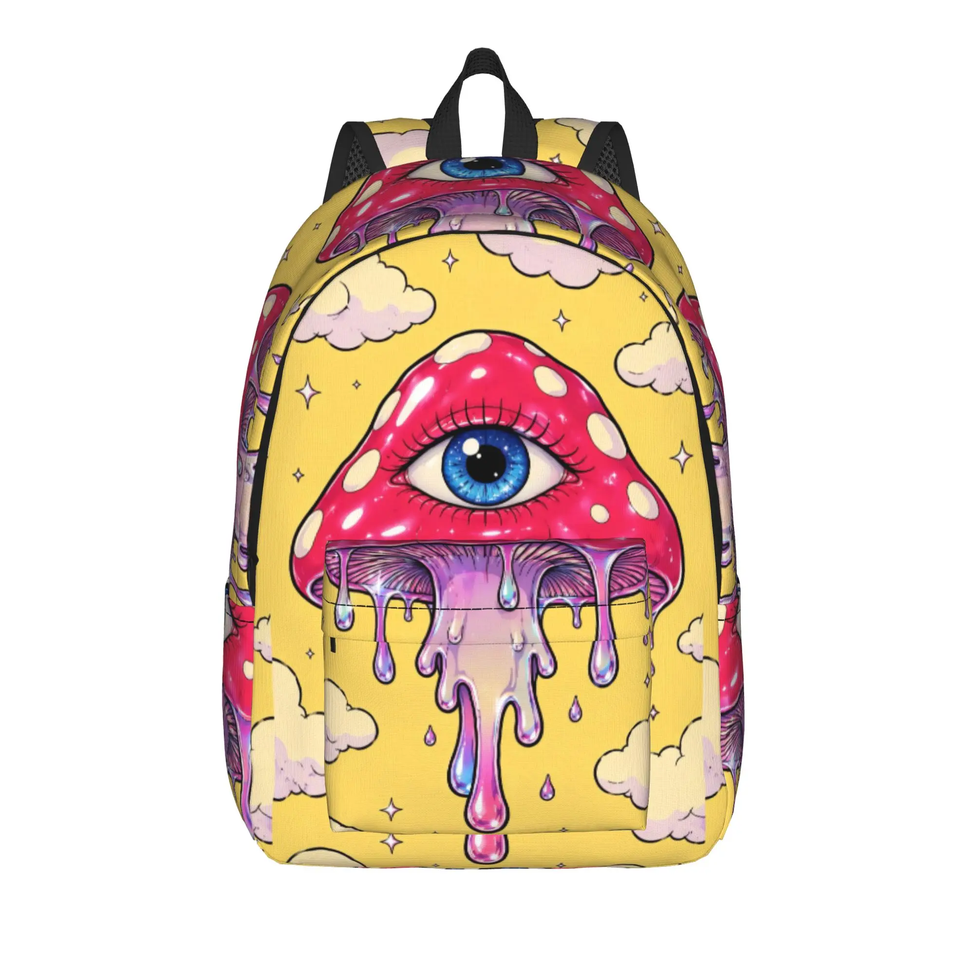 Cartoon Graffiti Pink Dripping Mushroom Backpack  Workout Backpacks Girl Cute School Bags Design Lightweight Rucksack