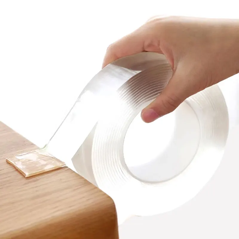 

Прозрачная клейкая лента Бесследный клей Мощная двусторонняя лента Нано-лента Моющаяся подходит для ковров Фотостен