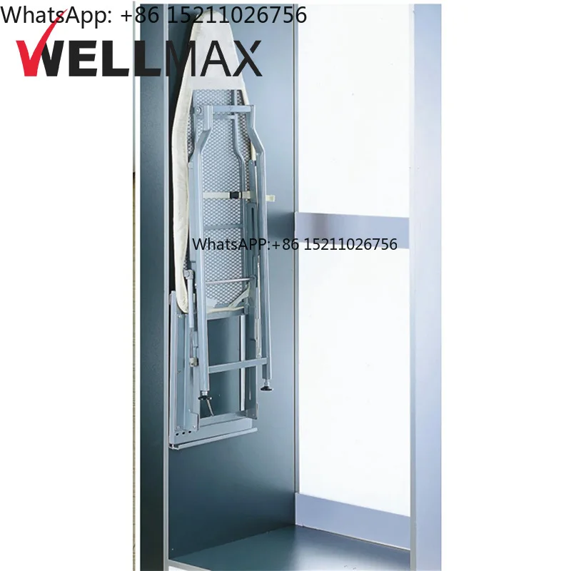 Wall Mount Folding Ironing Board Push Pull Out Sliding Cabinet Built-In Ironing Board