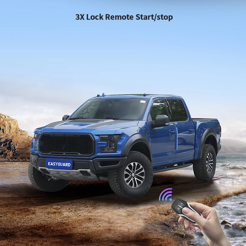 

EASYGUARD Remote Starter for TRANSIT 17-21/Fusion 17-19/Taurus with oem push button ONLY Plug& Play 3X Lock to Remote Start/stop