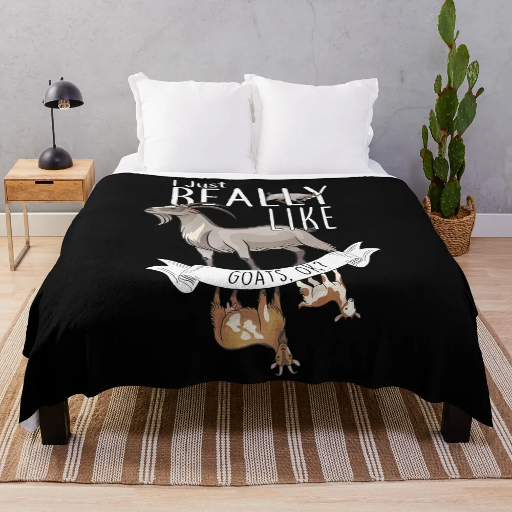 

I Just Really Like Goats, OK Throw Blanket Beach Plush Vintage Thermal Blankets