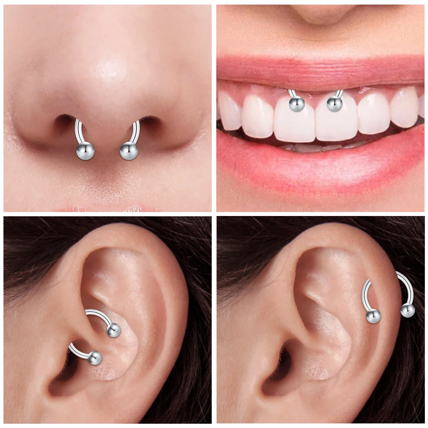 1PC Stainless Steel Nose Ring 12G 14G 16G 20G Nose Piercings Helix Ear Piercing Women Men Septum Rings Body Piercing Jewelry