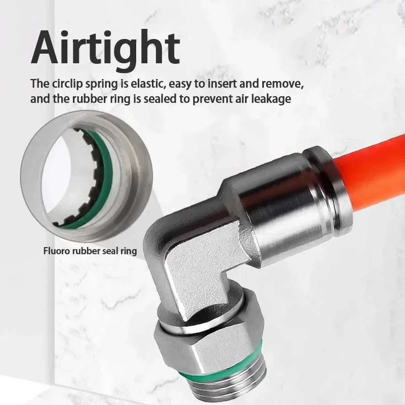 Imagem -04 - Encaixe de Mangueira Pneumática pl Air Tube Connector Quick Release Pipe Fittings Bsp Aço Inoxidável 304
