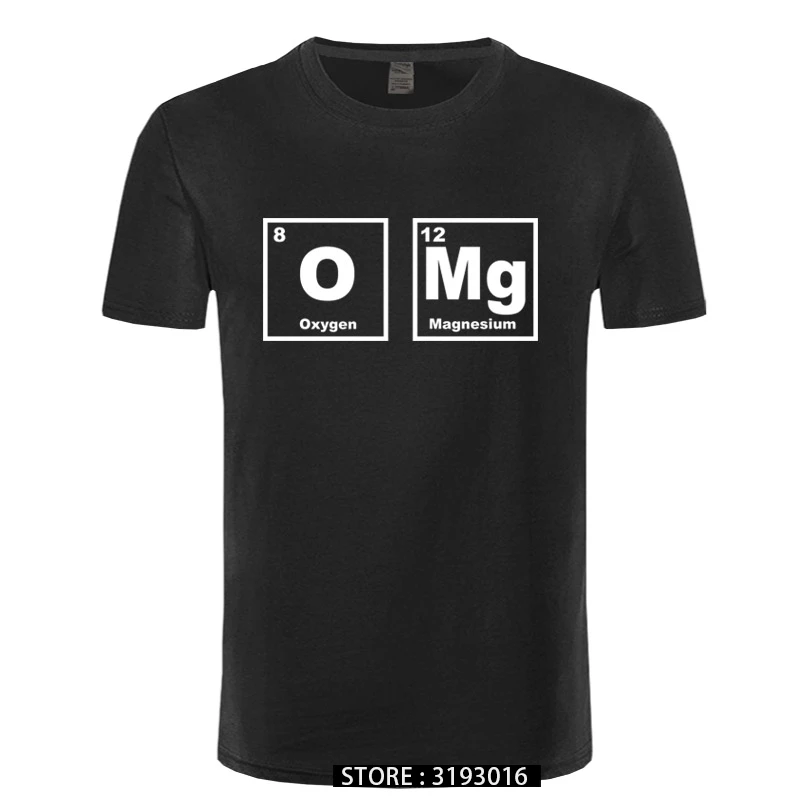 OMG Element Periodic Table Chemistry Science Funny T Shirt Tshirt Men Cotton Short Sleeve T-shirt Top Tees