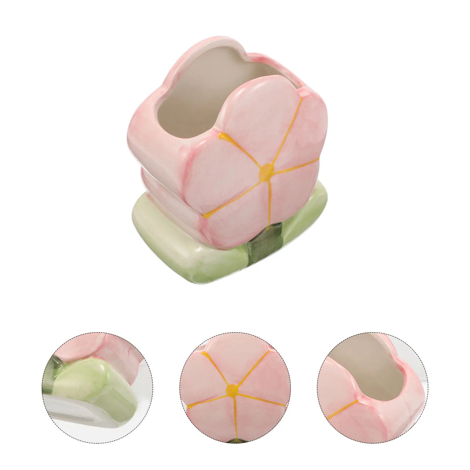 Flower Pen Holder for Desk Decorative Pencil Organizer Cup Aesthetic Desktop Accessory for Women Office Home