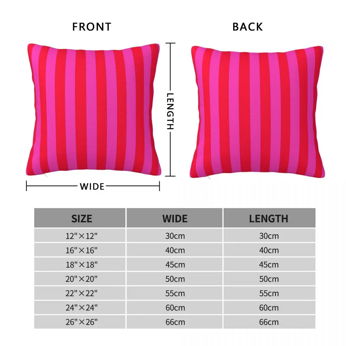 Bold Vivid Vetical Stripped Square Pillowcase Polyester Linen Velvet Printed Zip Throw Pillow Case Sofa Cushion Cover Wholesale