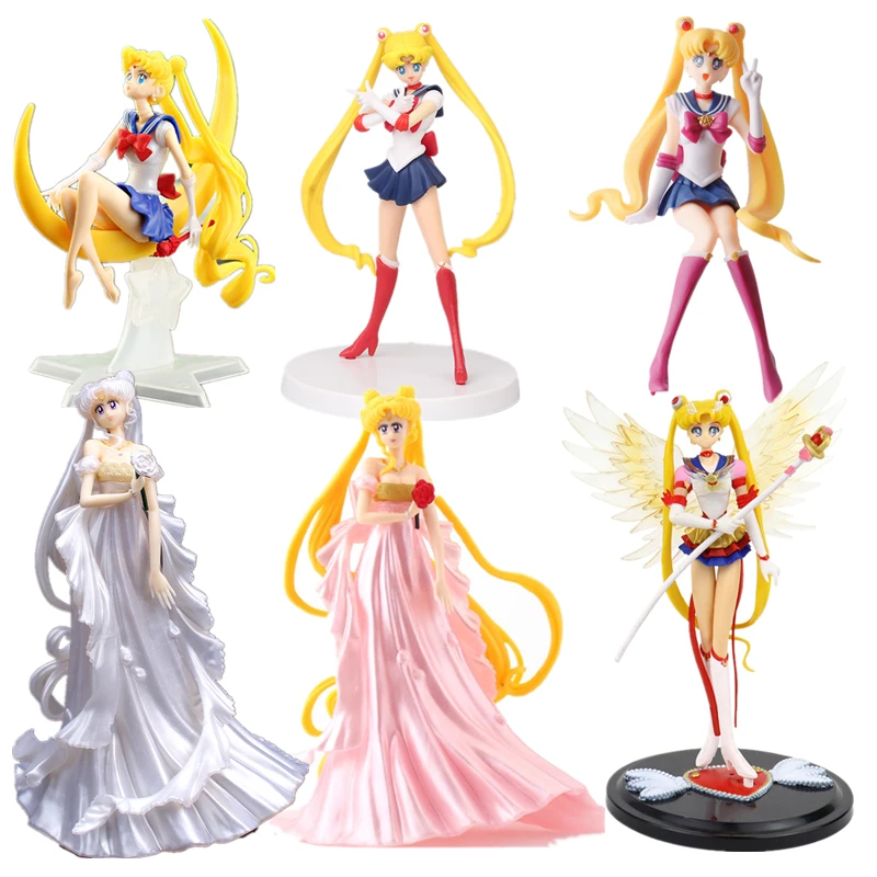 Sailor Moon Figur Anime Cartoon Jupiter Makoto Venus Minako Tsukino Kaninchen Puppe Spielzeug Kleine Prinzessin Kuchen Dekoration Ornamente – Detail 2