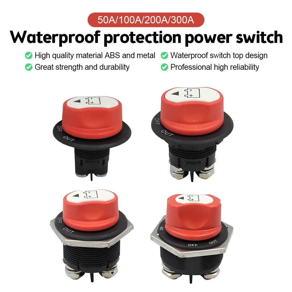 

50A 100A Battery Isolator Selector Switch for Boat, Battery Master Disconnect Switch Power Cut/Shut Off Kill Switch 12-48V