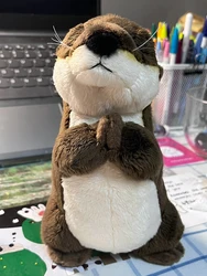 18cm Cute Otter Plush Toy Japanese Style Stuffed Animal Praying Otter Plushies Kawaii Doll For Girl Plush Otter Xmas Gifts