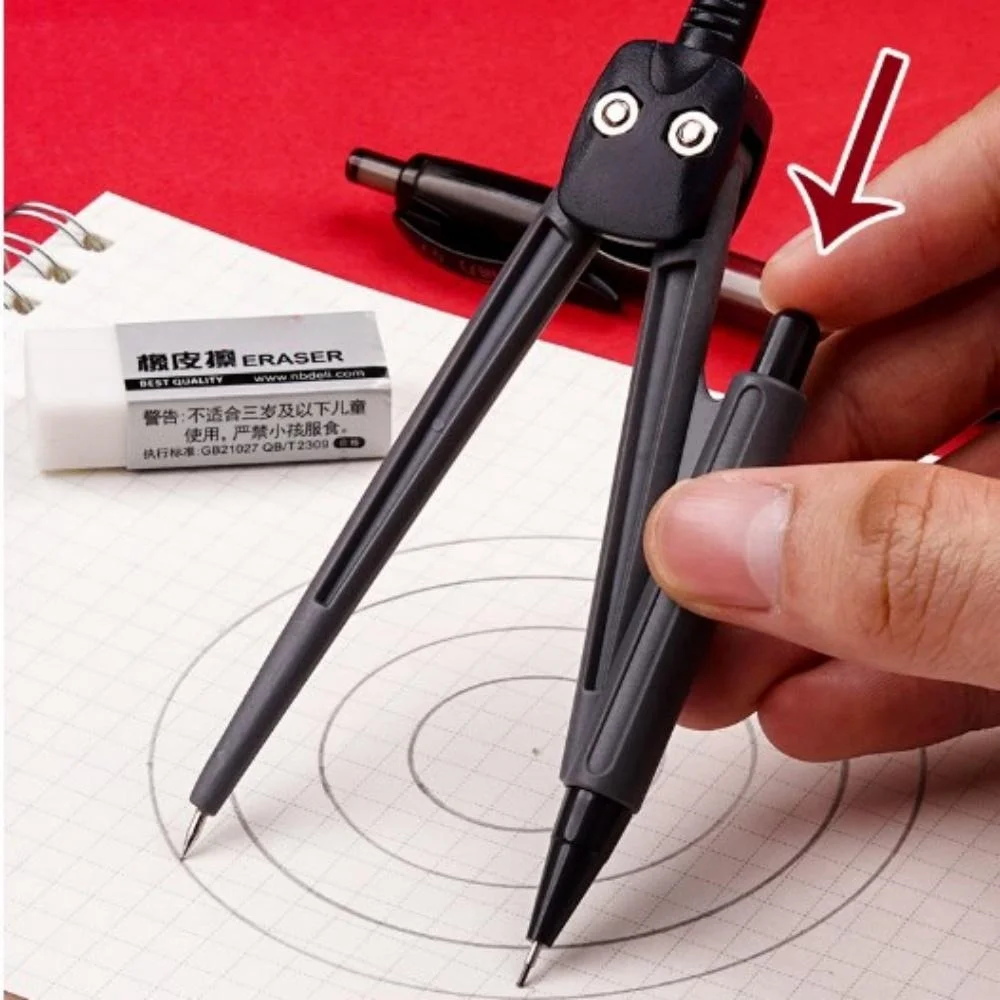 8pcs Mathematical Set Compass Ruler Drawing Set With Pencil Refills Lead School Compass Drawing Measuring Tool Set