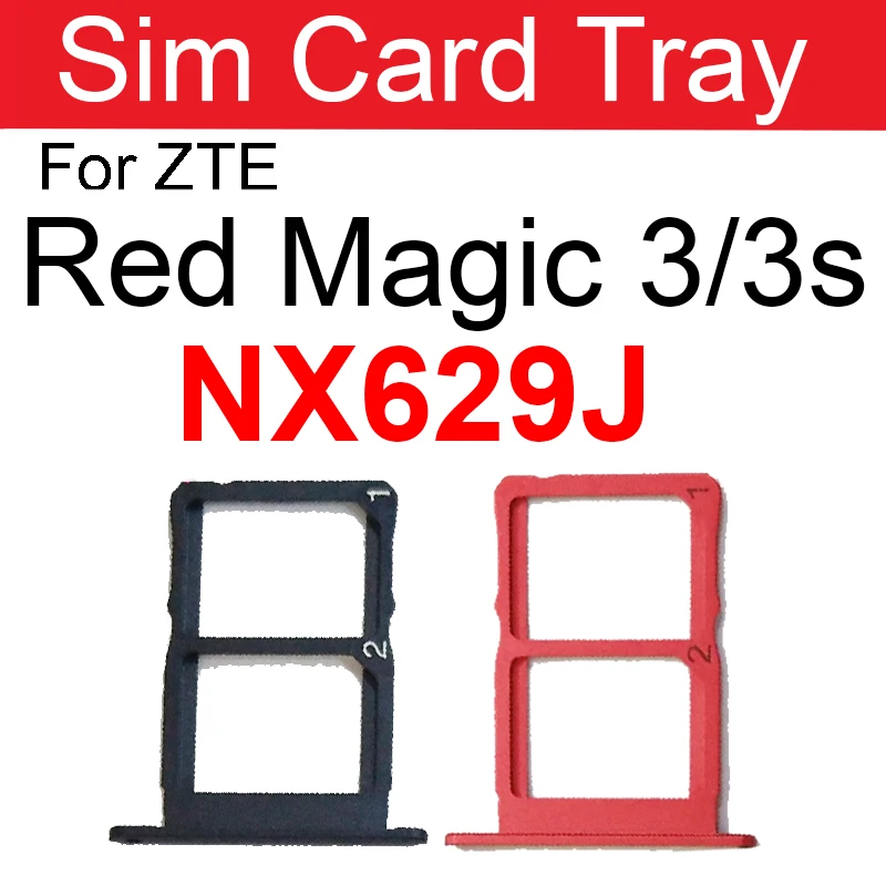 Sim Card Tray Holder For ZTE Nubia Red Magic 3 3S NX629J 5S 5G NX659J 6 NX669J 6R NX666J 6Pro  Card Reader Adapter Parts