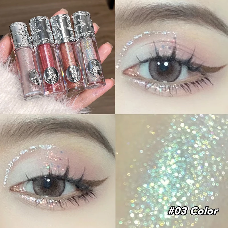 Glitzernder flüssiger Lidschatten, perliger Schimmer-Textmarker, wasserdicht, feiner, glänzender rosa Lidschatten, koreanischer, bezaubernder Augen-Make-up-Illuminator