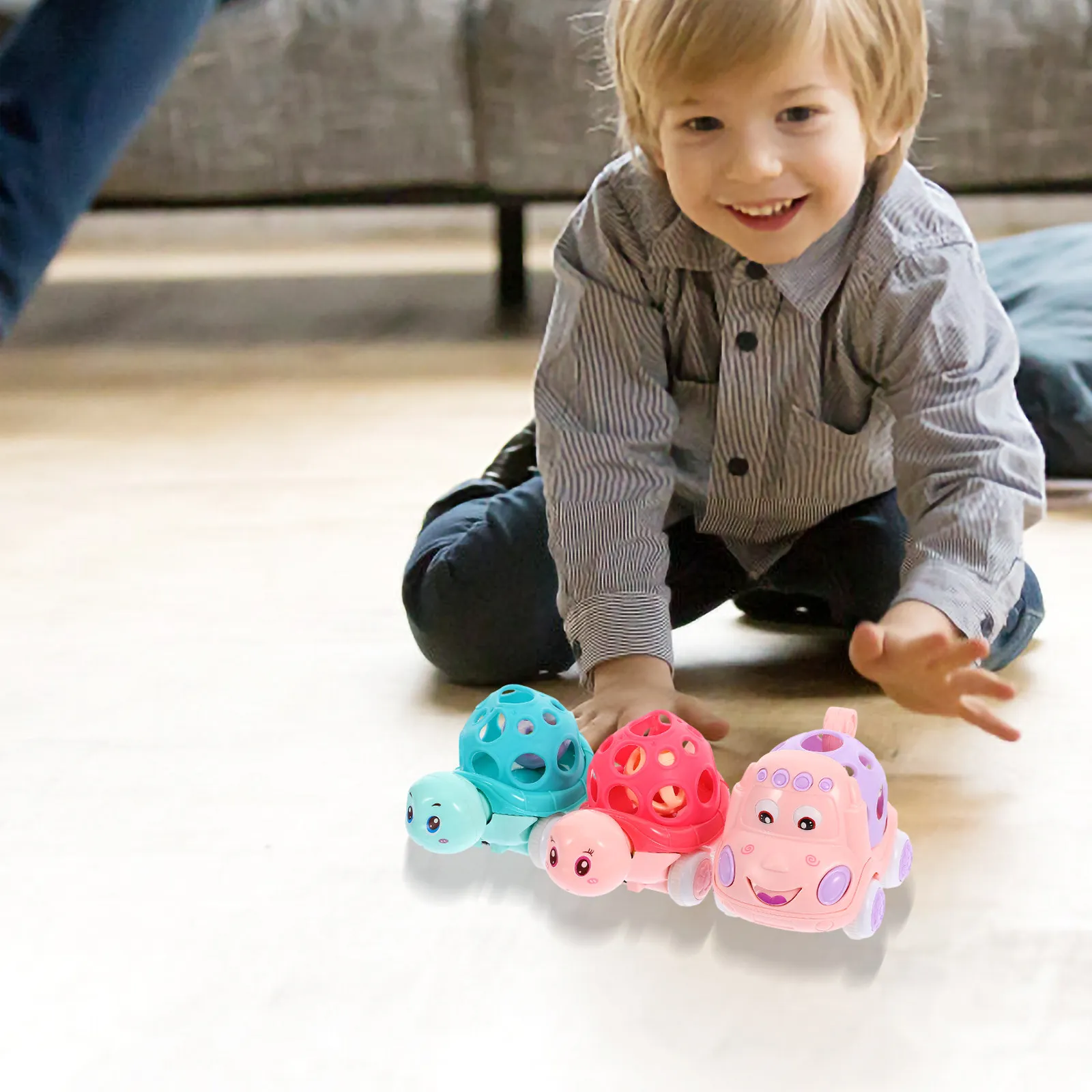 3Pcs Cartoon Inertia Car Kids Plaything Lovely Push Vehicle for Hand Eye Coordination Funny Plastic Stable Play