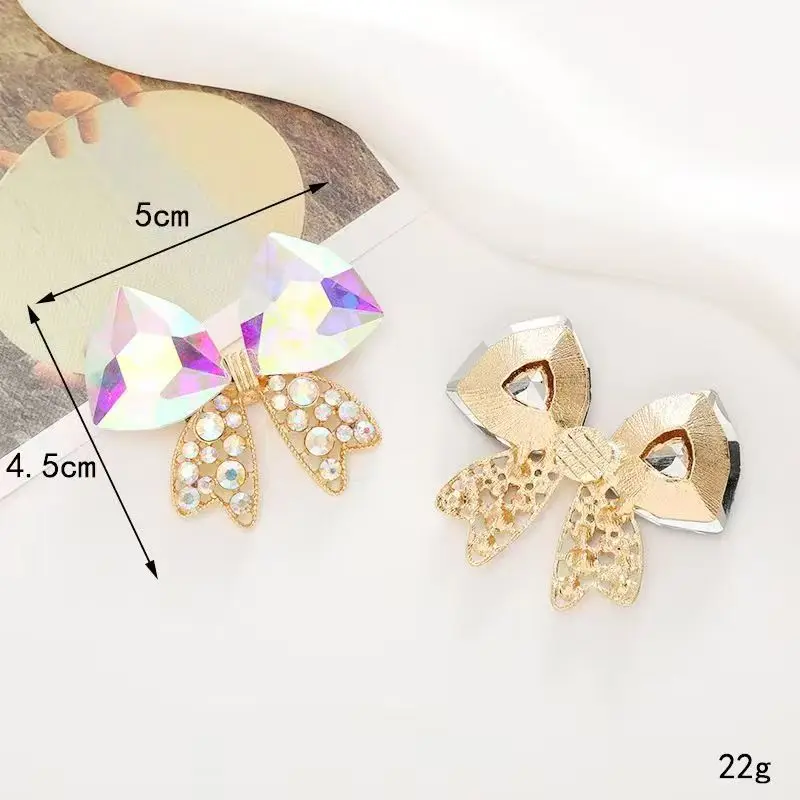 Two [Best-selling] crystal alloy bow hair accessories with a size of 4.5cm×5cm, featuring high-quality craftsmanship and being h