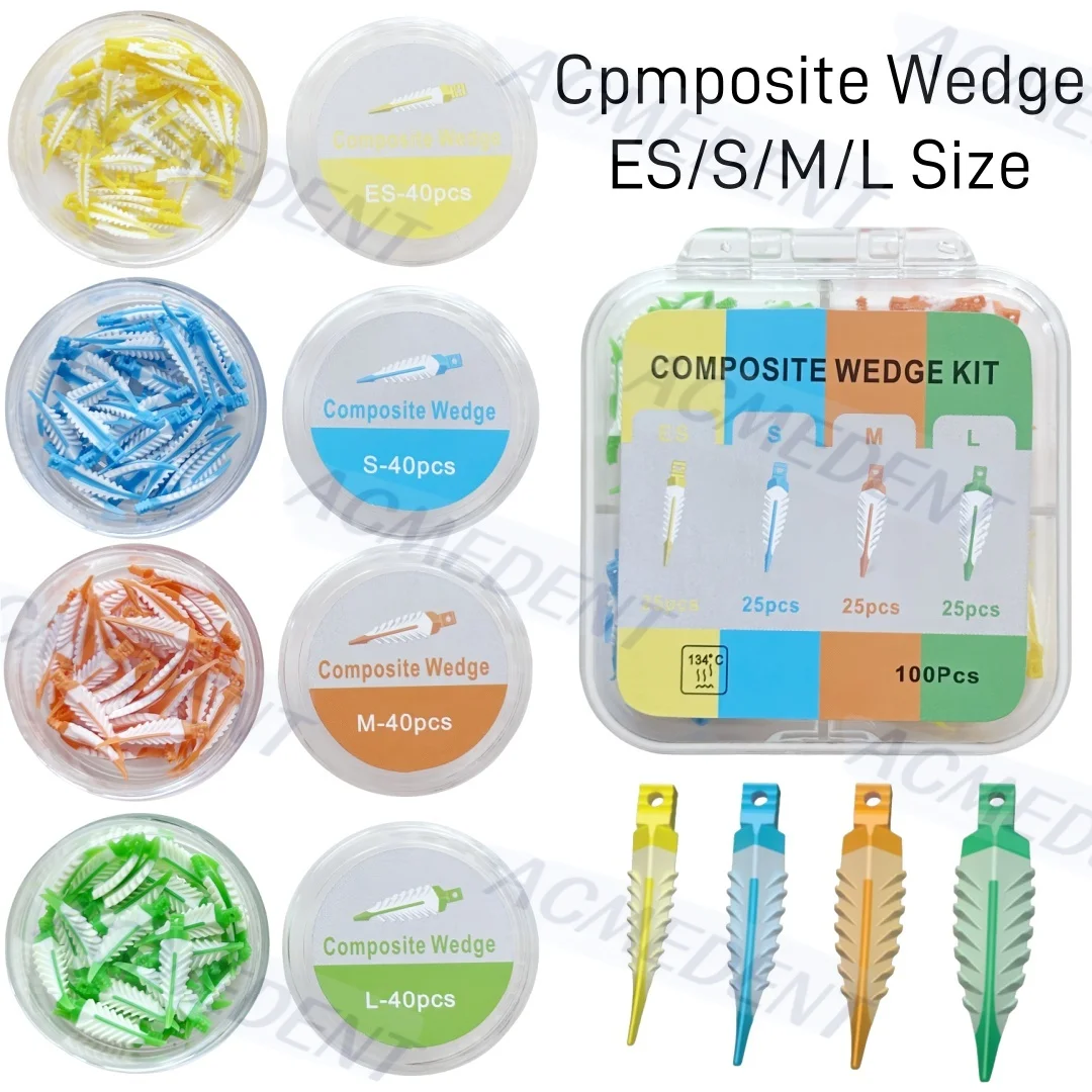 4 Sizes Dental Composite Wedge Strata Wedges Soft Face Cervical Seal Diastema Wedge Matrix Band Fit Garrison