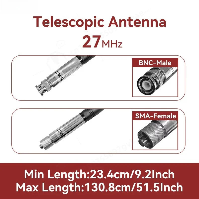 RTA-27 27MHz CB Telescopic Antenna, High Gain Aerial for Radtel RT-860 RT-880 RT-920 RT-950 Pro RT-1000Pro Handheld Radio