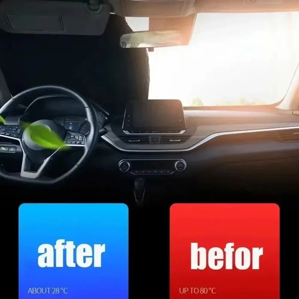 

Foldable Car Windshield Sun Shade Ultraviolet-proof Blocks UV Rays Front Windshield Cover Reflective Heat Shield SUV Models