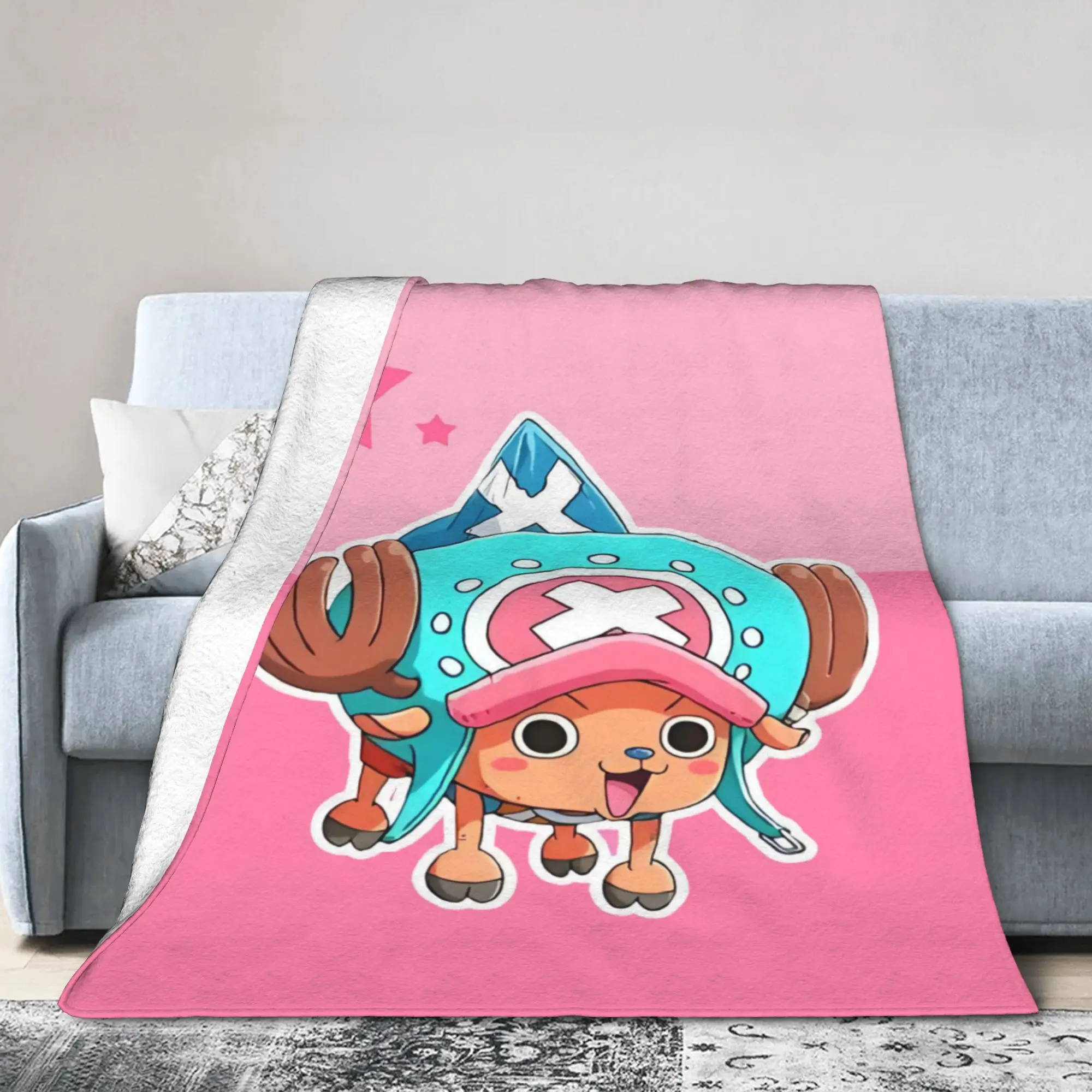 Custom Ultra-Soft Fleece Chopper Janpan Anime Throw Blanket Warm Flannel Mangas Blankets for Bed Car Couch Quilt