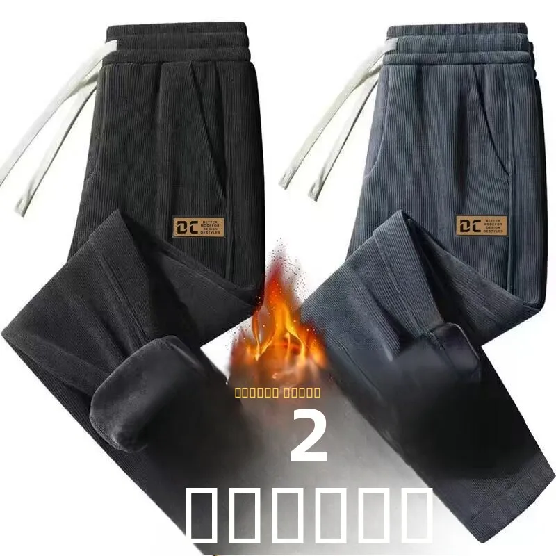 

Вельветовые мужские повседневные брюки, свободные брюки, осенне-зимняя теплая рабочая одежда, спортивные мешковатые брюки Harlan Sle с эластичной резинкой на талии