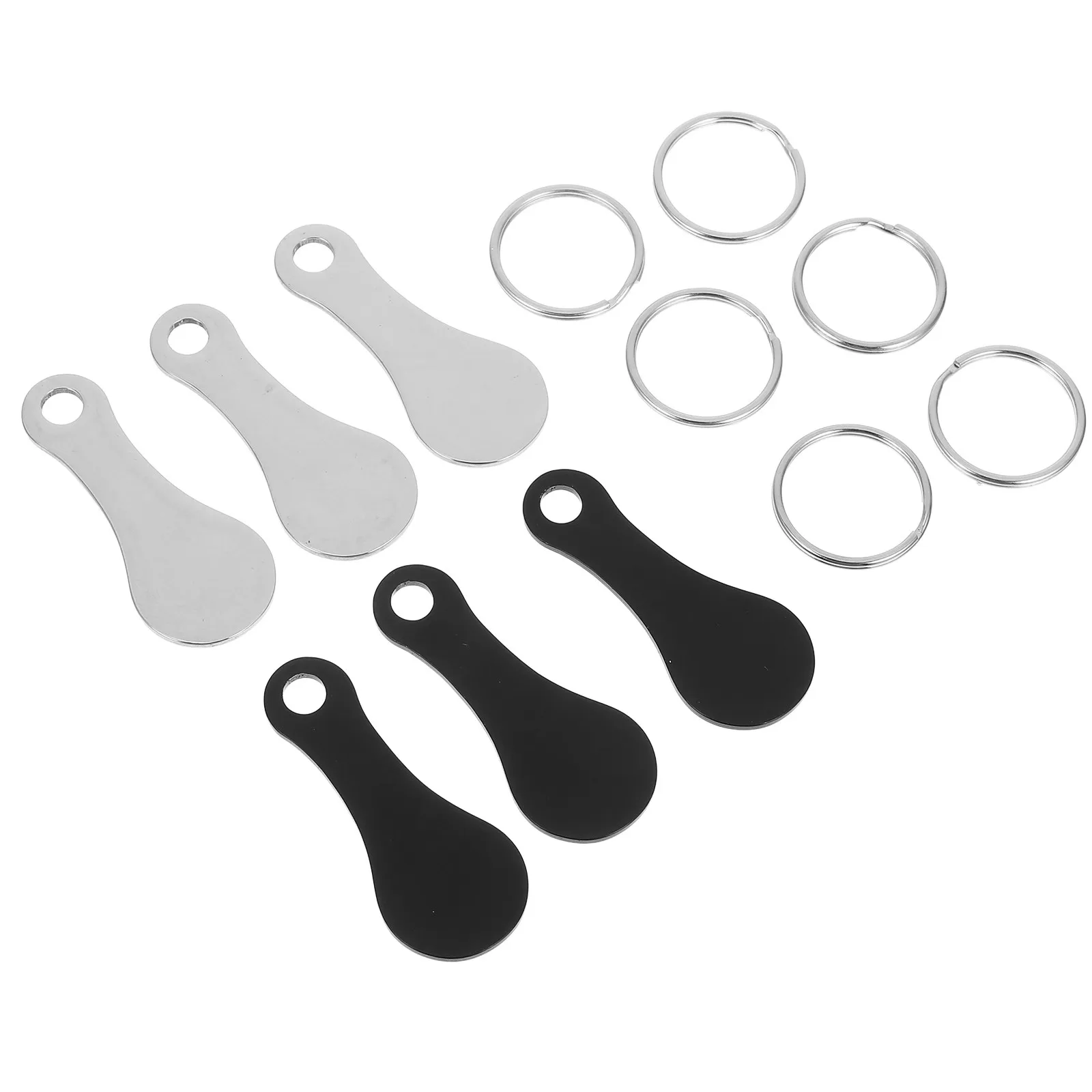 6Pcs Shopping Trolley Token Keychain Stainless Steel Grocery Cart Release Keyring Multi-Functional Metal Key Fob for Keys Bag