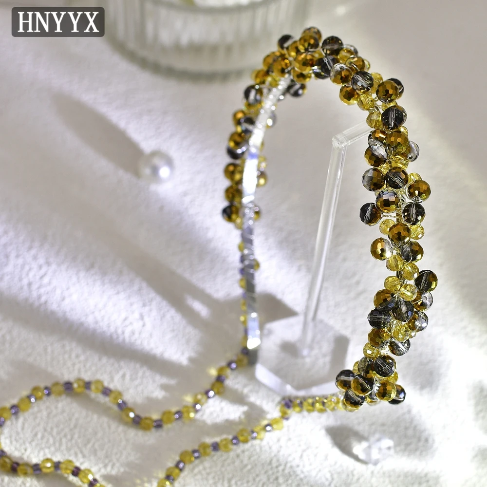 YouLaPan Elegancka, ręcznie robiona opaska do włosów dla panny młodej, złote koraliki, frędzle, damska ozdoba na bankiet, imprezę taneczną, do noszenia na co dzień, model YXA11