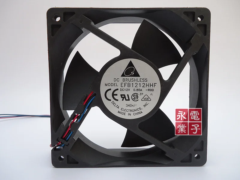 

Delta Electronics EFB1212HHF R00 DC 12V 0.80A 120X120X32mm 3-Wire Server Cooling Fan