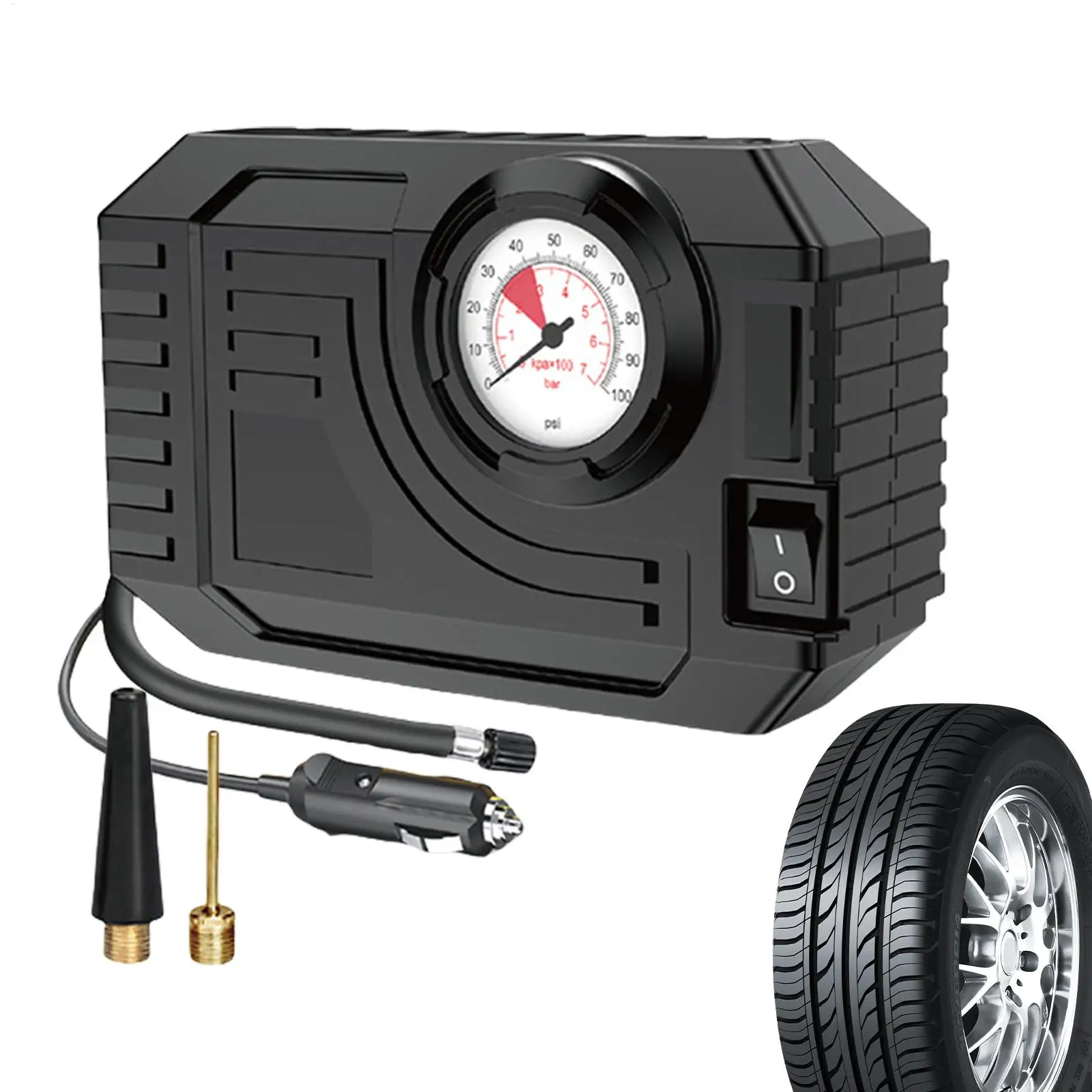 

Portable Tire Inflator 150PSI Cordless Tire Air Pump With LED Light Vehicle Accessories Electric Bike Pump For Sedans Truck