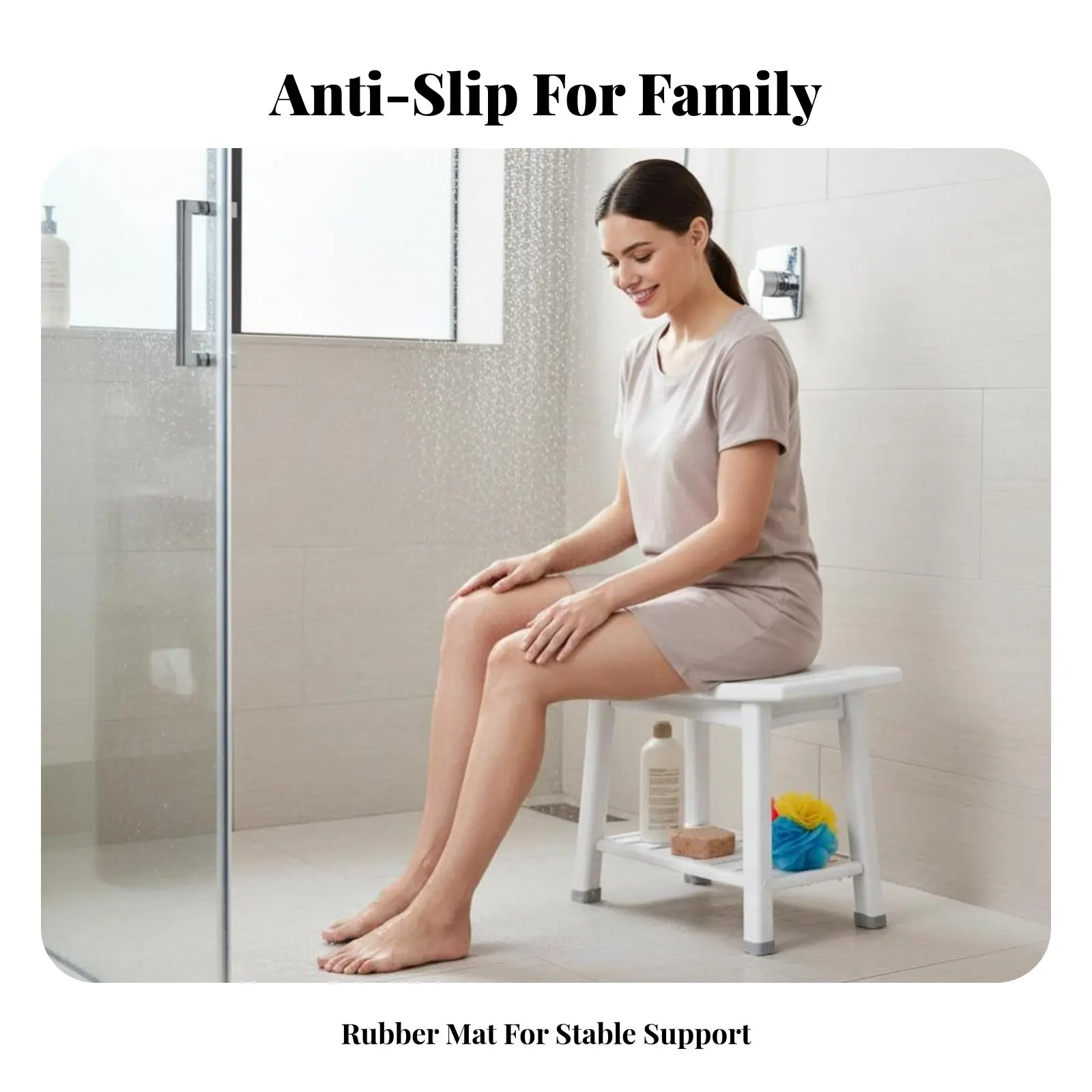 

2-Tier Slatted Bath Bench Non-Slip 2-Tier Slatted Bench Waterproof Easy Assembly for Entryway