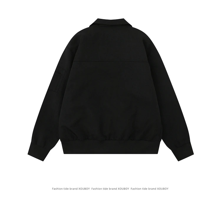 Autumn New Heavy Beaded Design Hooded Sweatshirt Loose Casual American High Street Zipper Turn-Down Collar Couple Jacket Unisex