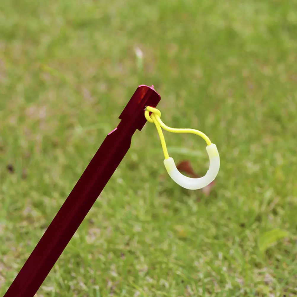12Pcs Outdoor Tent Stake Zipper Pulls Heavy Duty Backpack Camping Hiking Zipper Pull Helpers Glow Rope Replacement