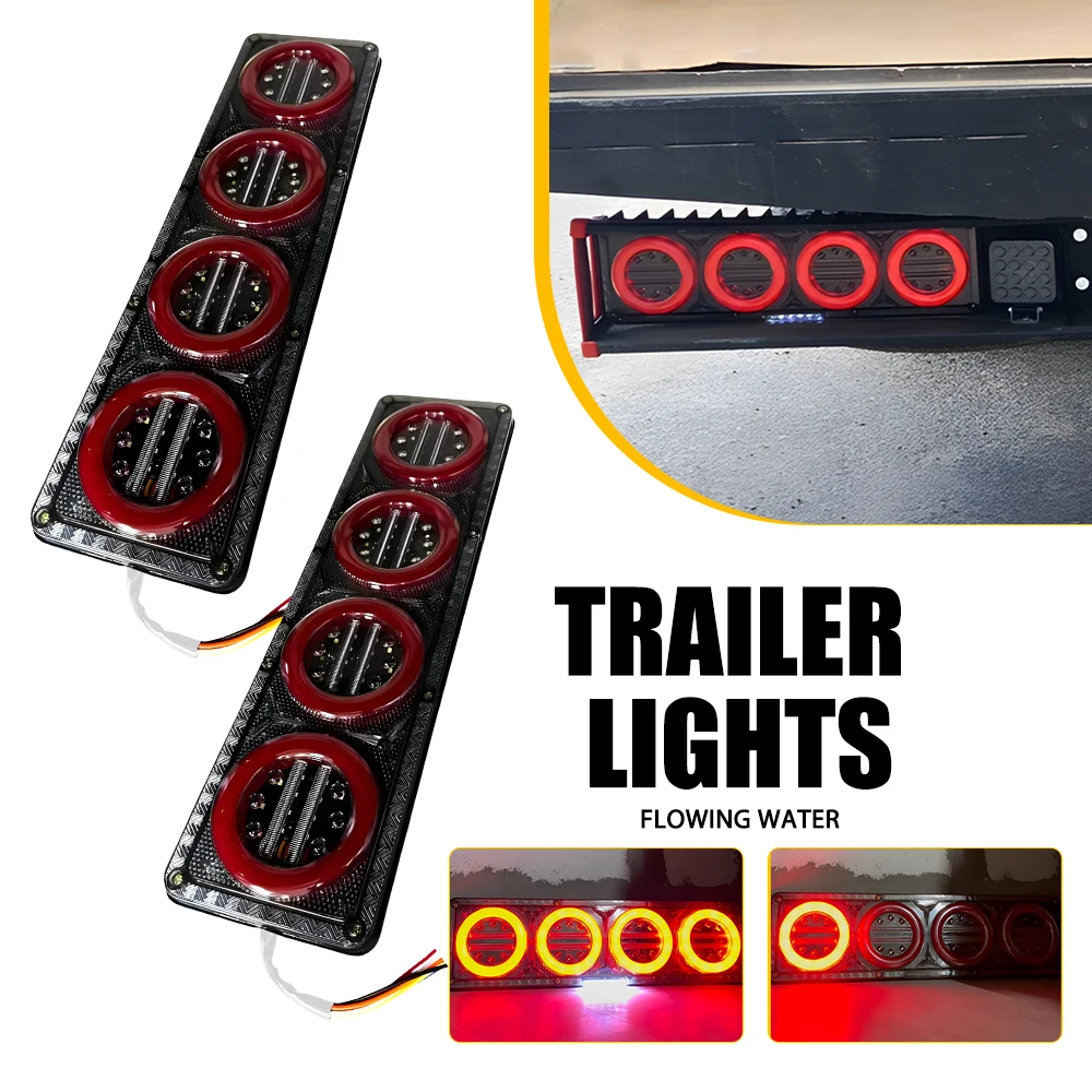 

2 шт. 12-24 В автомобильные светодиодные лампы задние задние фонари красный янтарный белый для фургонов грузовиков UTE прицеп караваны кемперы автобусы водонепроницаемые