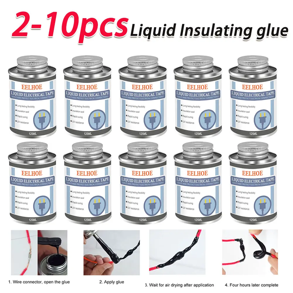 

2-10 шт. 125 мл водонепроницаемая жидкая изоляционная изоляционная лента фиксированный изоляционный уплотнительный клей