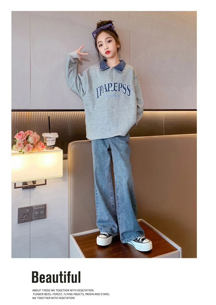 Trendige Kinderkleidung Mädchen Herbst Baumwolle Baby Poloshirt Kinder Langarm T-Shirt mit Umlegekragen Sweatshirt für Teenager – Detail 9