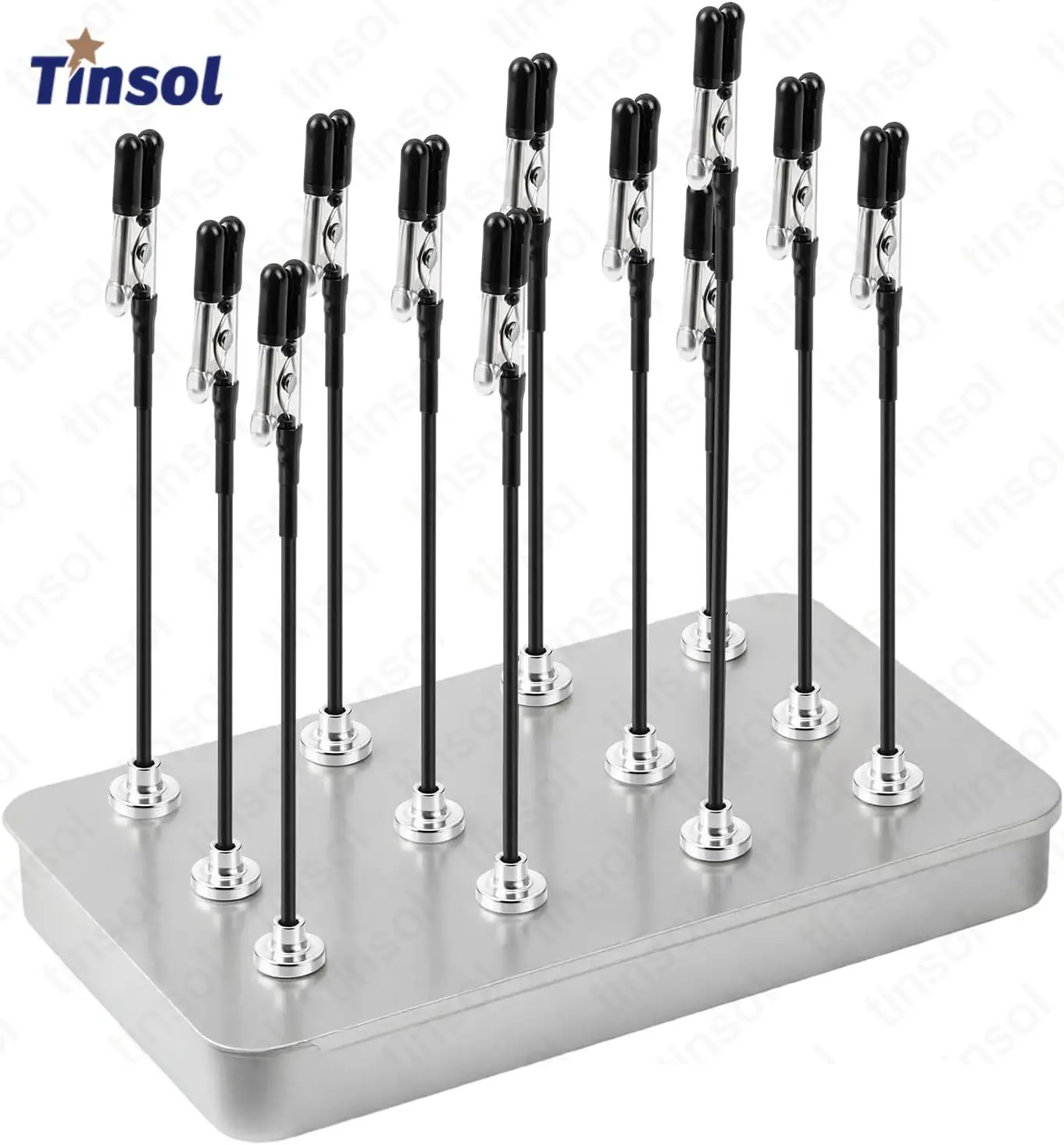 TINSOL 12PCS Magnetic Bendable Alligator Clip Sticks Model Painting Stand Holder Airbrush Spray DIY Crafting Photo Note Clamp