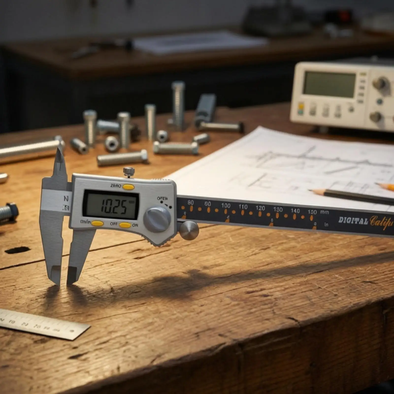 Digital Caliper High-Precision Digital Measuring Caliper Tool Accurate Easy-to-Read for Machinists, Workshop, Garage