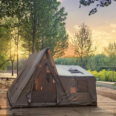 Tentes gonflables pour le Camping, tente pour 8 personnes avec lucarne en TPU, fenêtres et pompe en maille, installation facile, tente de Glamping 4 saisons